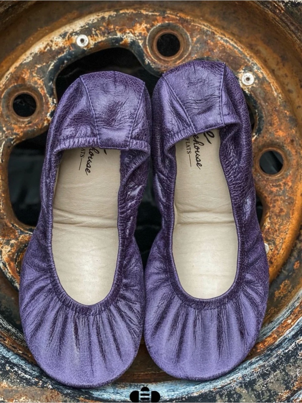 The Storehouse Flats Vintage Purple Oil Tanned Leather Flats